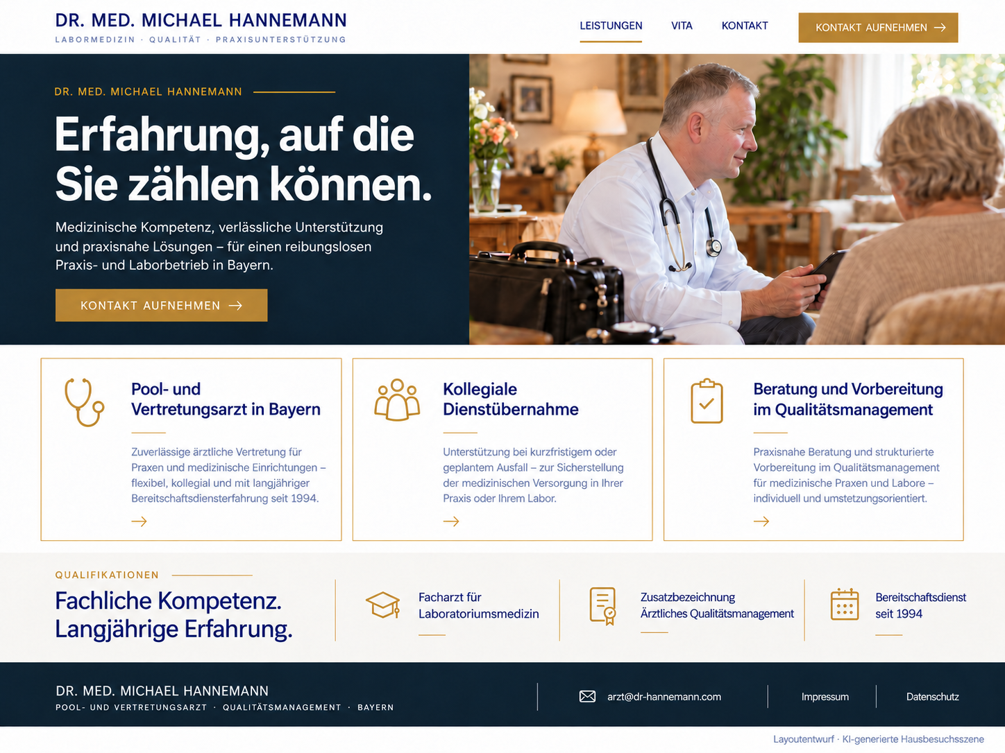 Beispielbild: Arzt im Gespräch mit einer Patientin bei einem Hausbesuch.